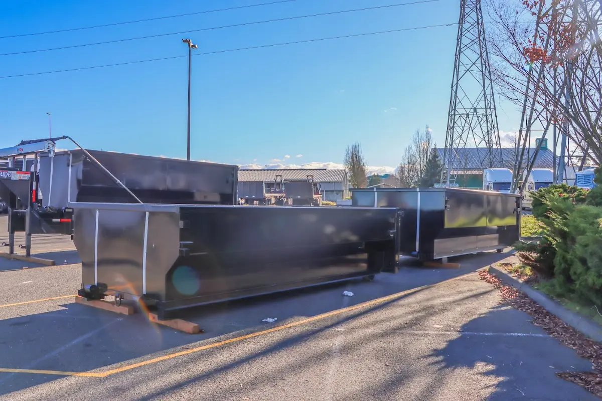 Roll-off dumpster ready for waste disposal at job site for Cleanout Dumpster Rental in Hamptonburgh